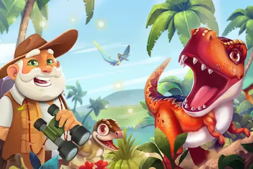 Dino Wärter und zwei Dinos