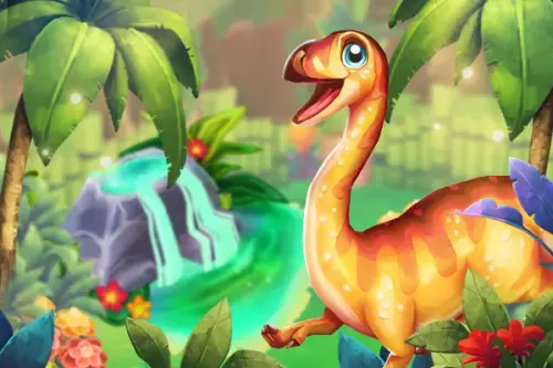 orangener Brontosaurus im Dschungel