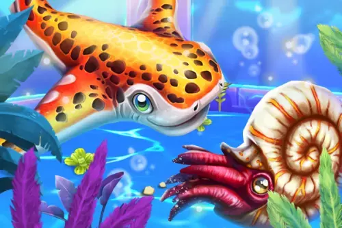 zwei Unterwasserdinos im Aquarium