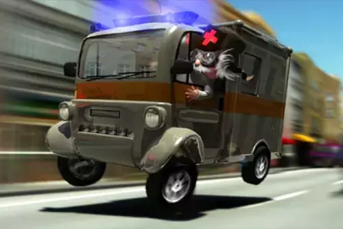 schnell fahrender Krankenwagen