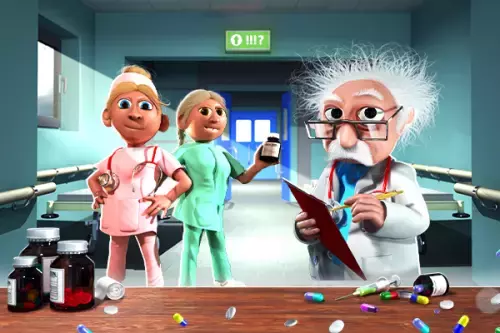 Chefarzt und zwei Krankenschwestern