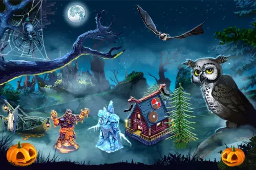 Eule an Halloween