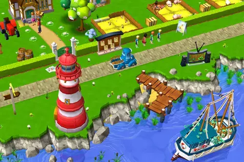 Lighthouse and harbor in My Free Farm 2