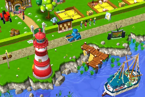 Lighthouse and harbor in My Free Farm 2