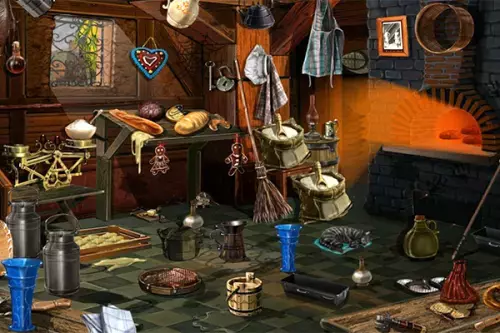 Wimmelbild in einer Bäckerei