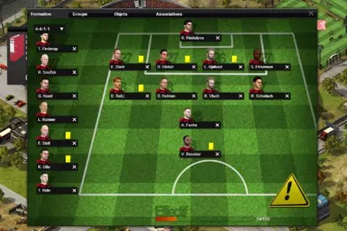 Aufstellung der Fußballmannschaft 
