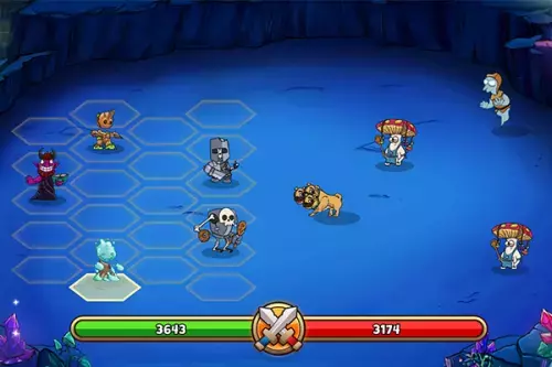 Arena-Kampf mit unterschiedlichen Minions