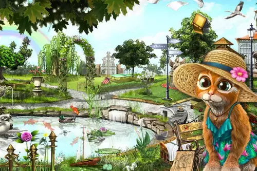 Katze Bianca in der Orangerie