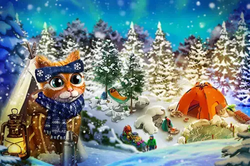 Katze Bianca im Winter