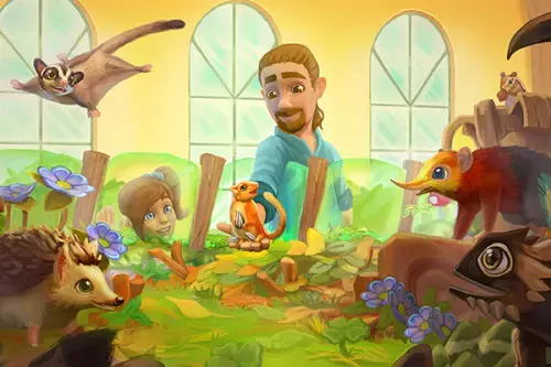 kleine Tiere im Terrarium und Zoo Besucher